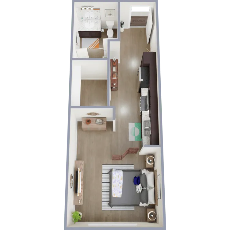 Floor Plan - 0x1 - 406 sqft - S1