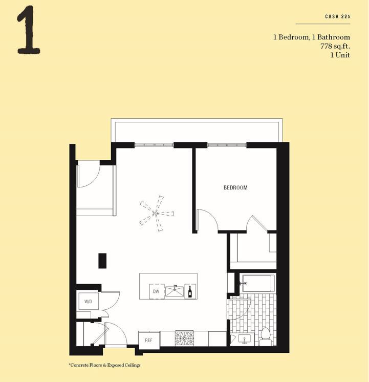 Floor Plan - 1x1 - 778