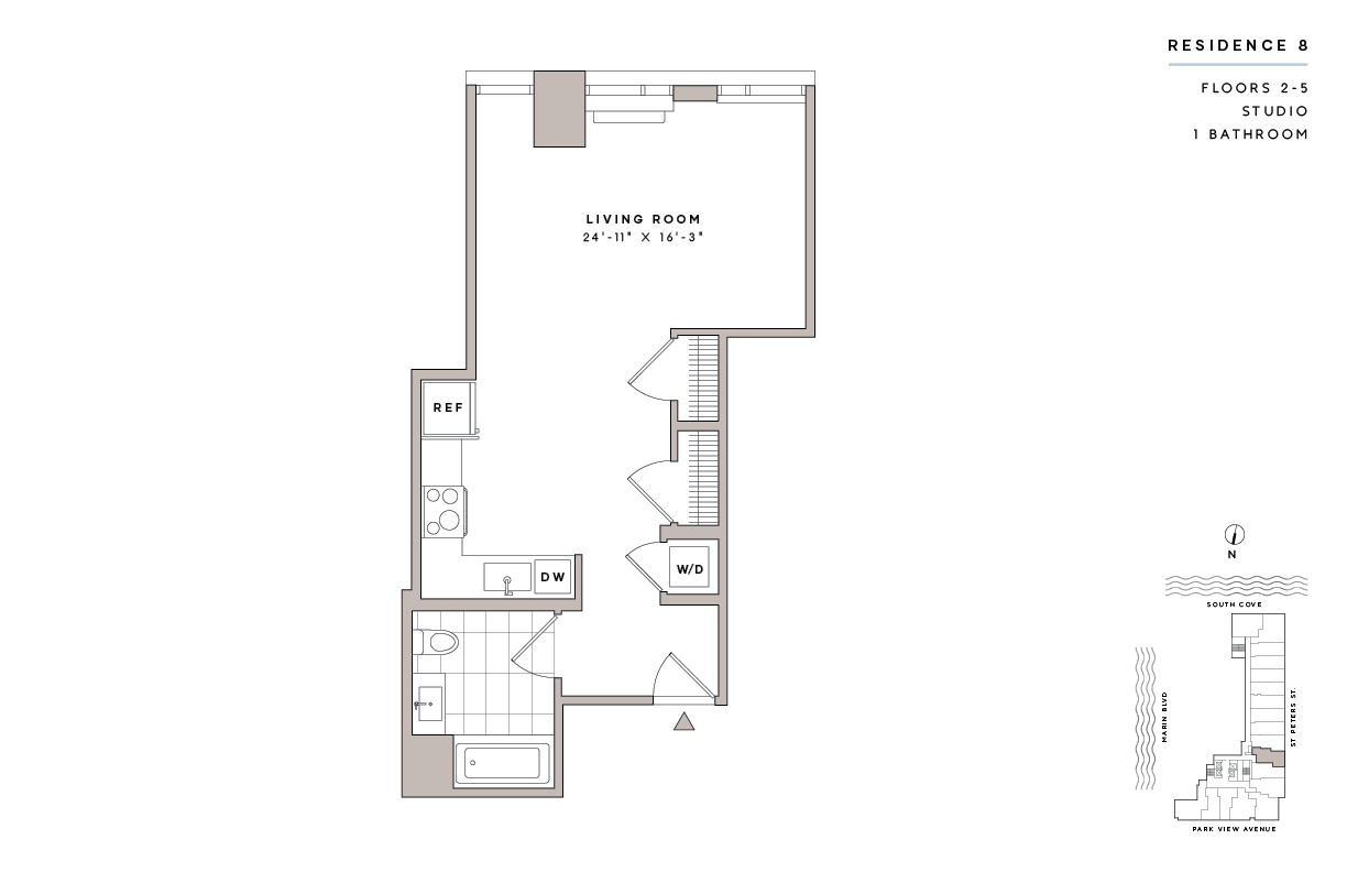 Floor Plan - Studio1 Bath-E6