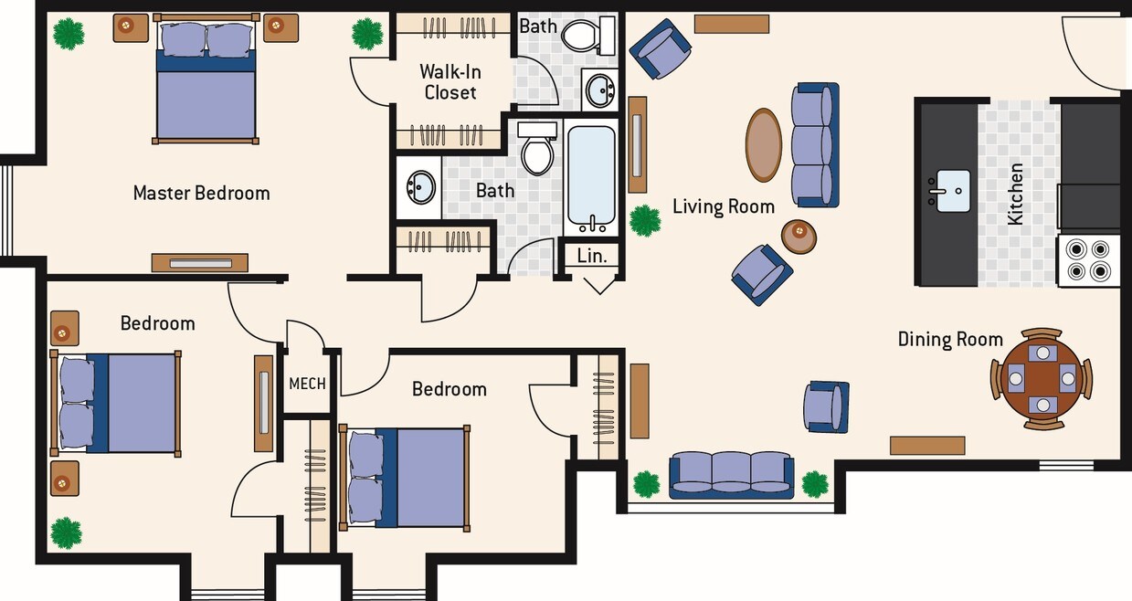 3BR/1.5BA - 3 Bedroom 1.5 Bath