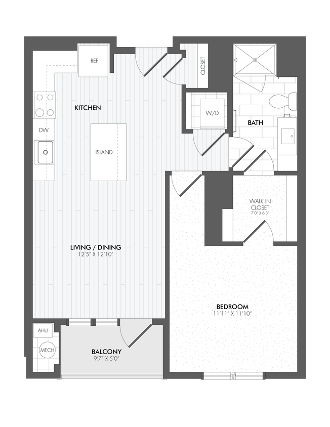 Floor Plan - 1 Bed/1 Bath-A6