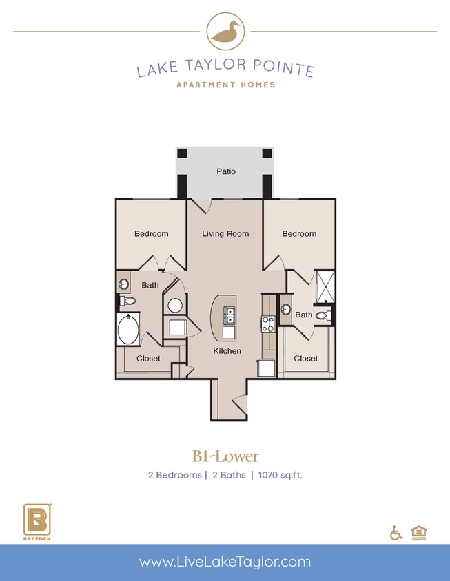 Floor Plan - Join Our Two Bedroom Waitlist! B1L