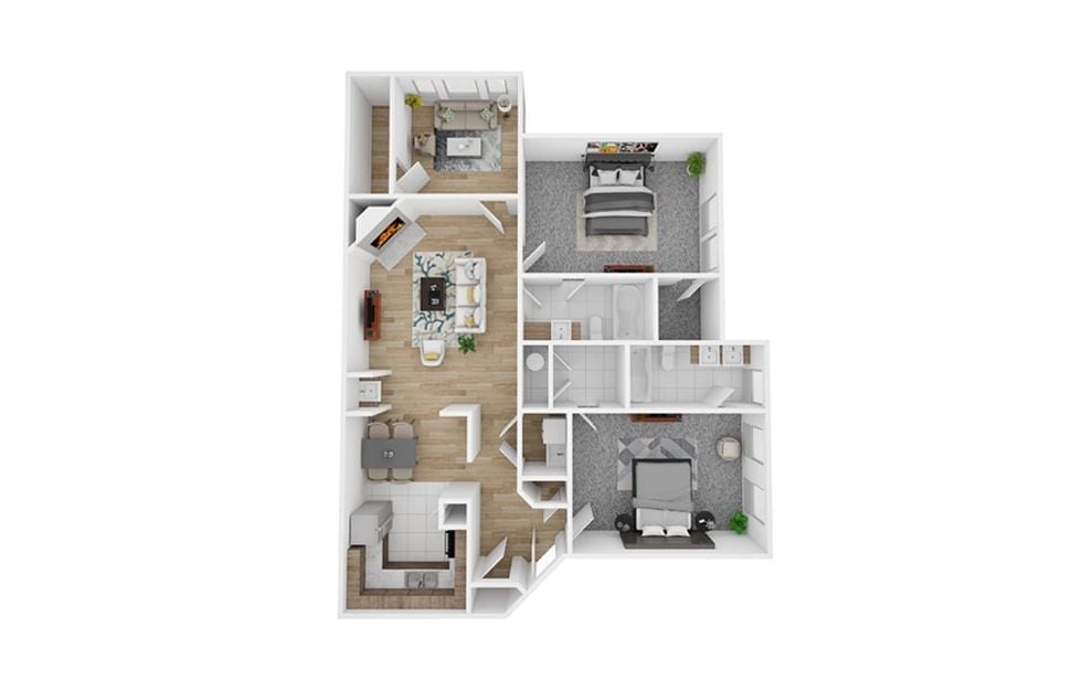 Floor Plan - 2 Bedroom, 2 Bathroom