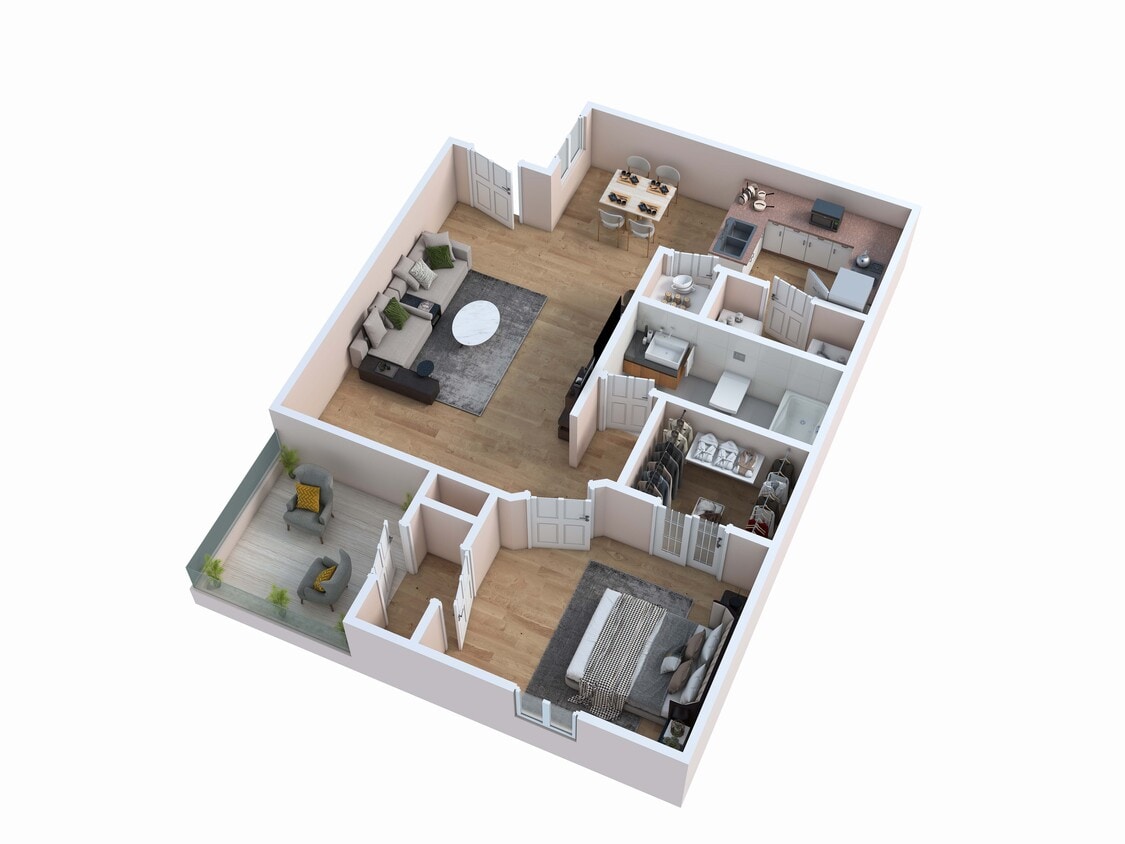 Floor Plan - One Bedroom One Bath B