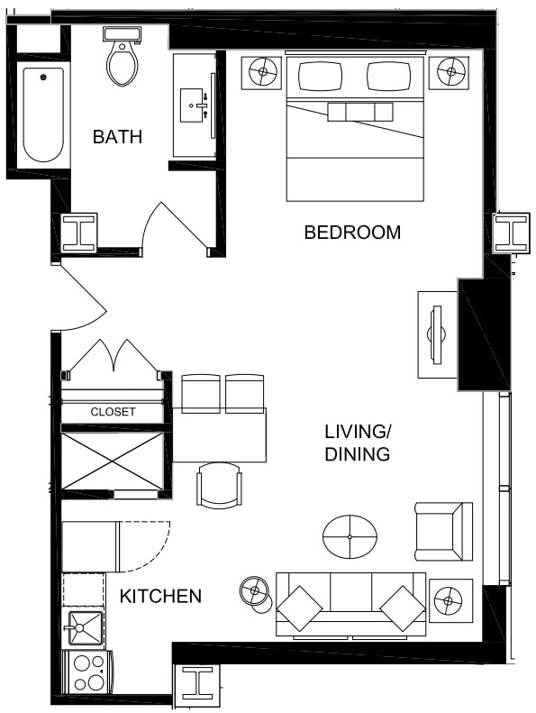 Floor Plan - Studio with Premium View