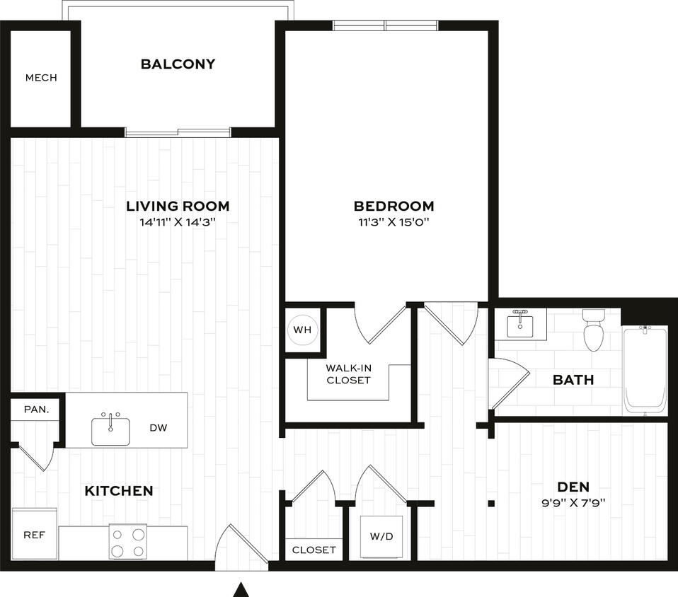 Floor Plan - 1 Bed/1 Bath Den-C3