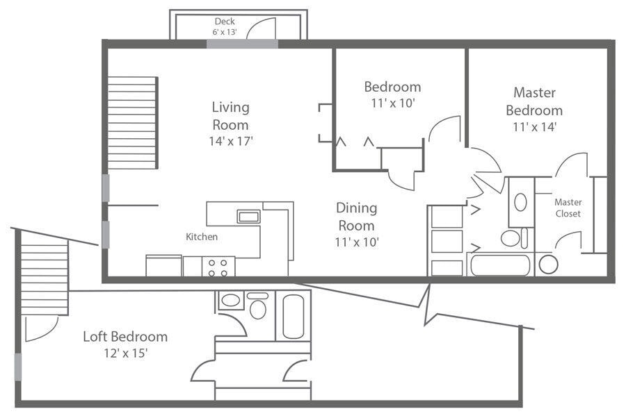 Floor Plan - 3 Bed | 2 Bath | Loft 