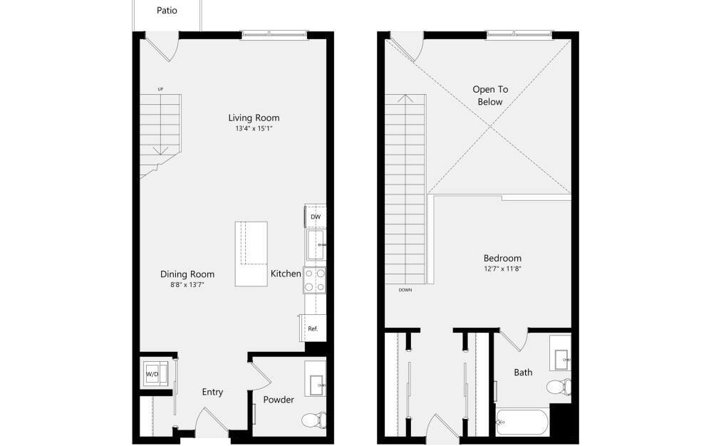 Floor Plan - 1B-Loft