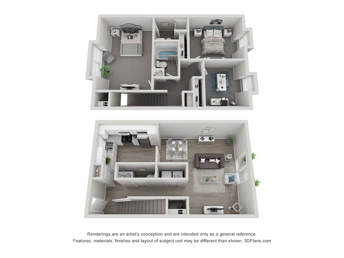 Floor Plan - 3x2.5 Semi Townhome-Call For Availability