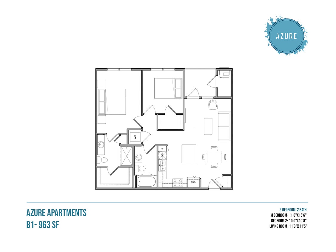 B1 2 bed, 2 bath - B1