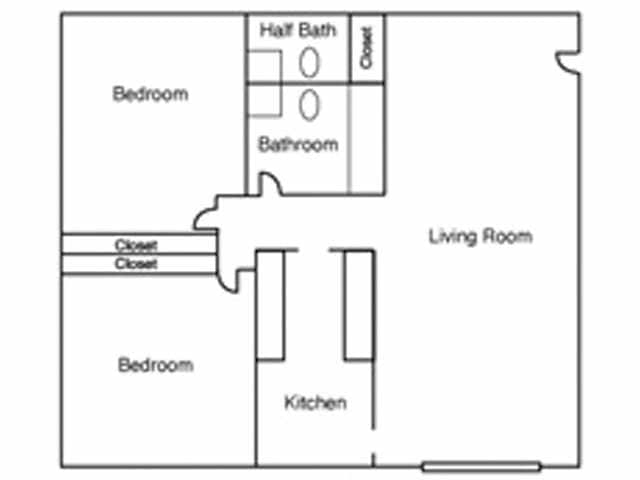 2BR/1.5BA - 2 Bedroom 1 and Half Bath