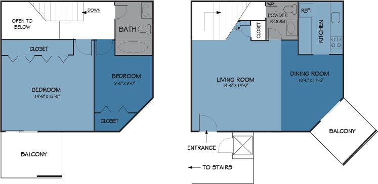 Floor Plan - The Dupont Townhome 2BR 1.5BA