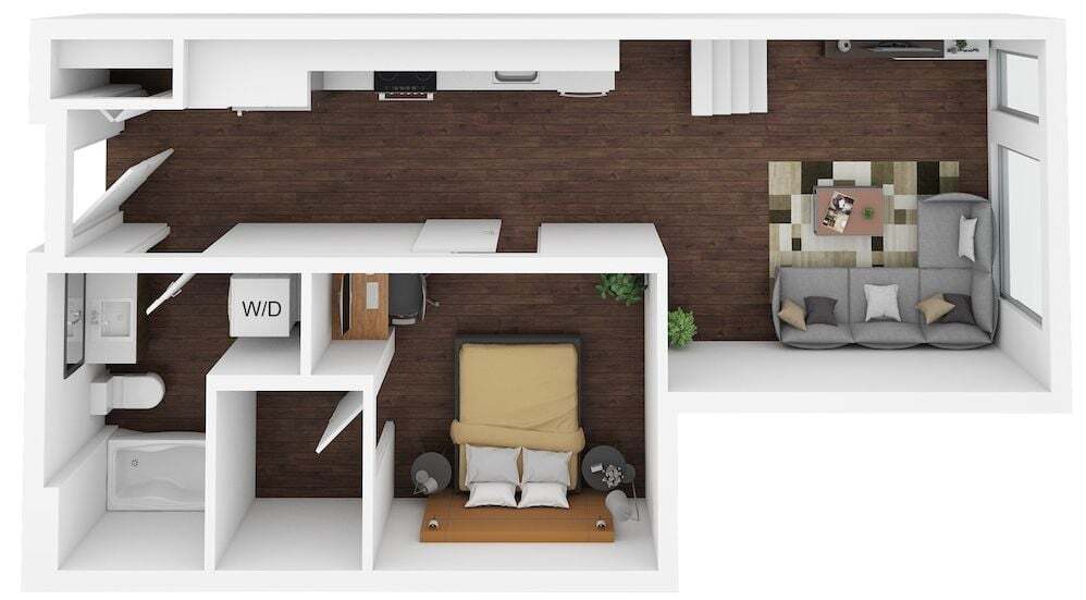Floor Plan - 2 Bed/1 Bath-F1