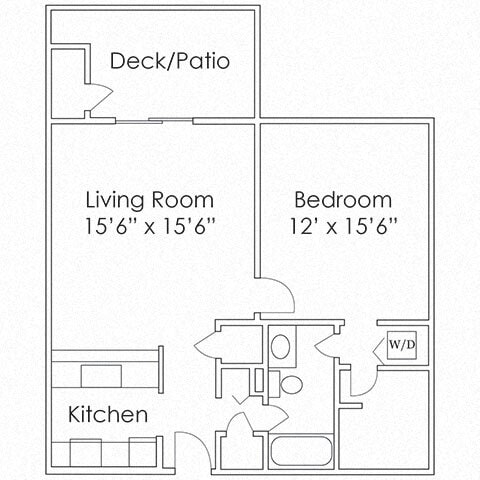 Floor Plan - 1 Bed, 1 Bath - A3 775 SF