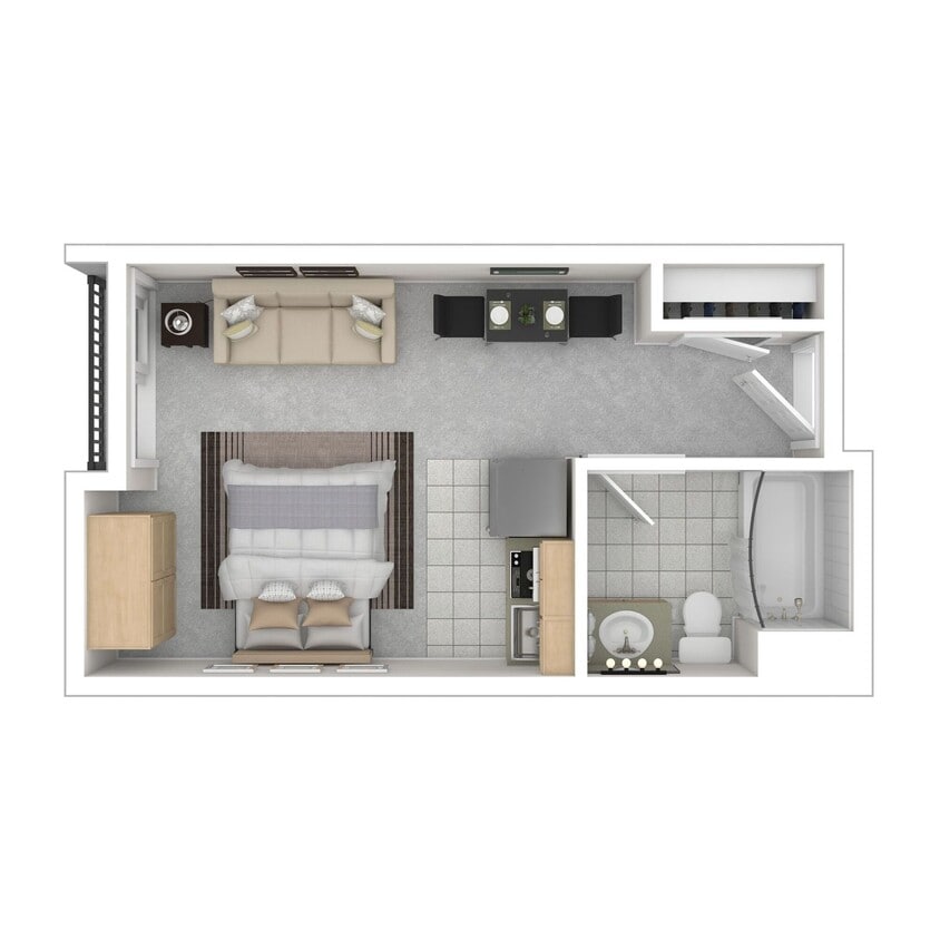 Floor Plan - Vivo Living - Petite Studio