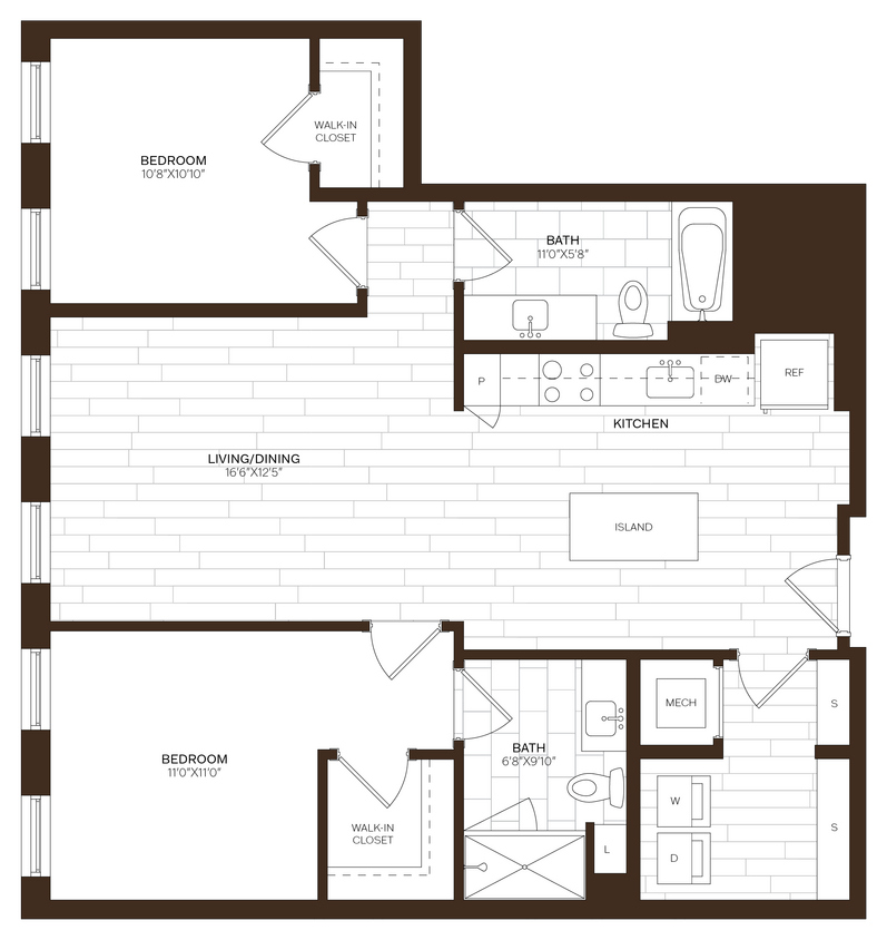 Floor Plan - 2 Bed/2 Bath-B17