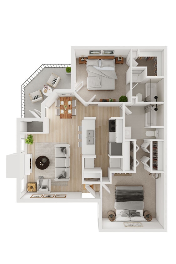 C242440_TheWestside_3DFloorPlan_2x2_B2_932sqft - B2