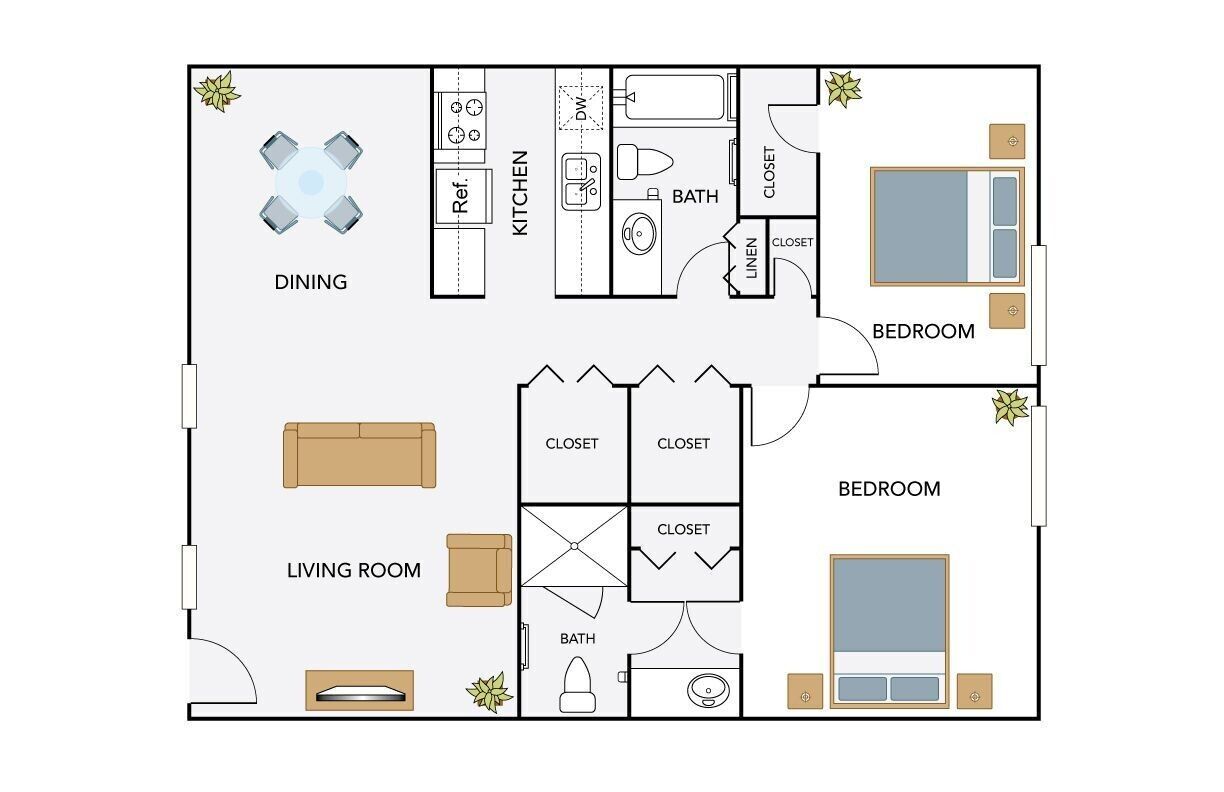 Floor Plan - Two Bedroom