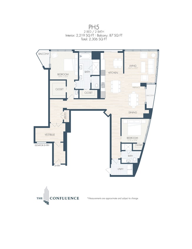 Floor Plan - PH5 | Tower Penthouse 2 Bedroo