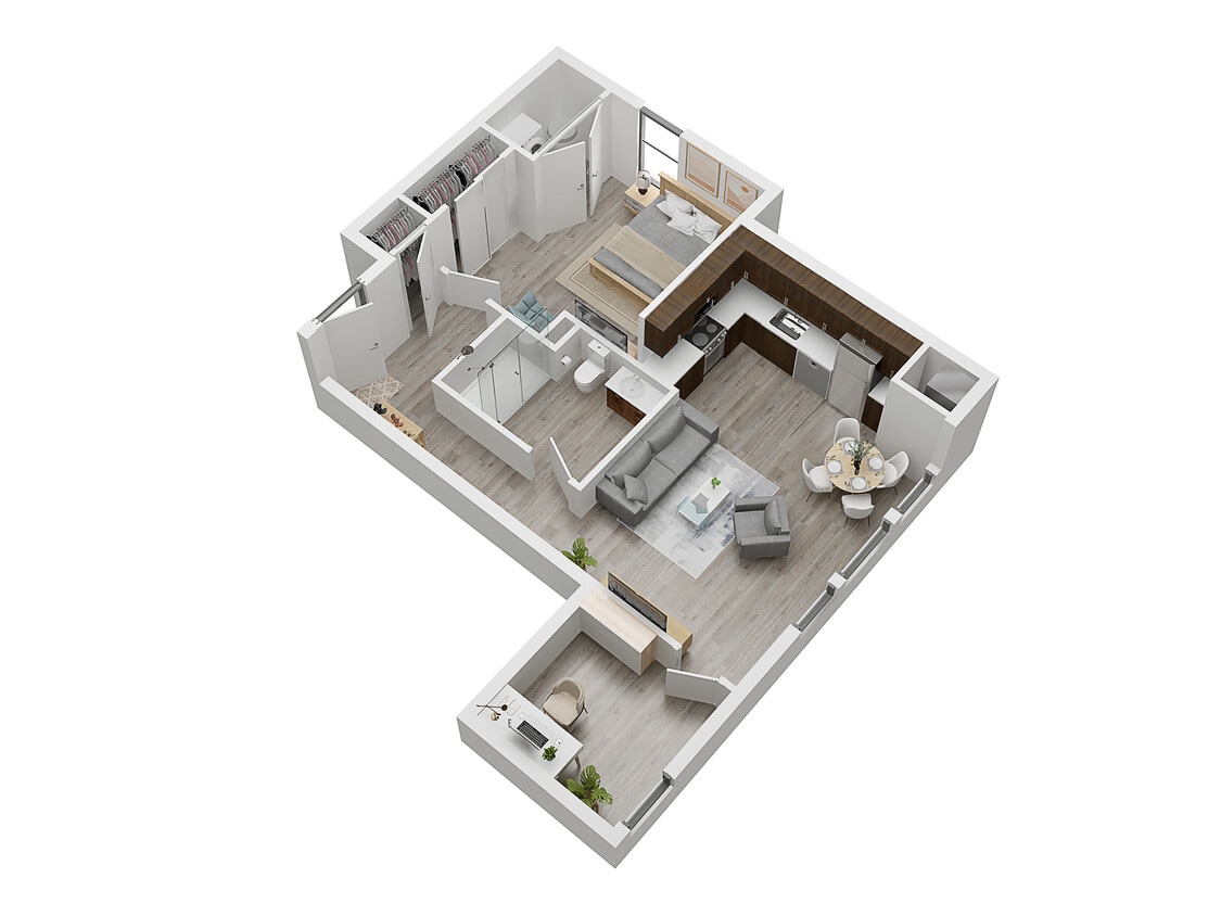 Floor Plan - Unit 1J with Bonus 