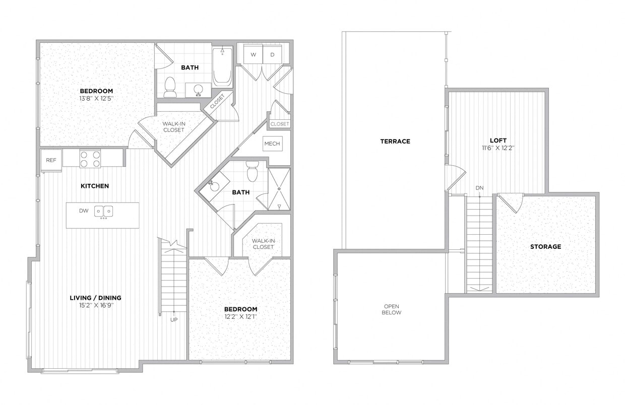 Floor Plan - 2 Bedroom Loft