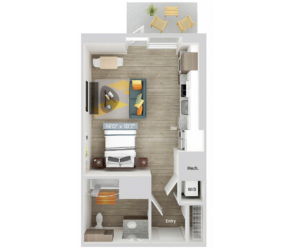 Floor Plan - S5ADA-528SF-Apt142