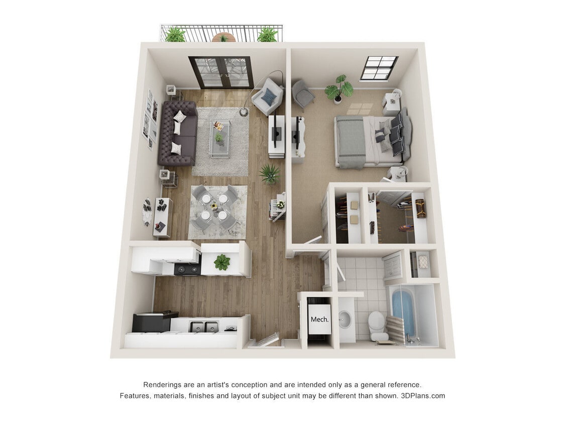 Floor Plan - 701sf