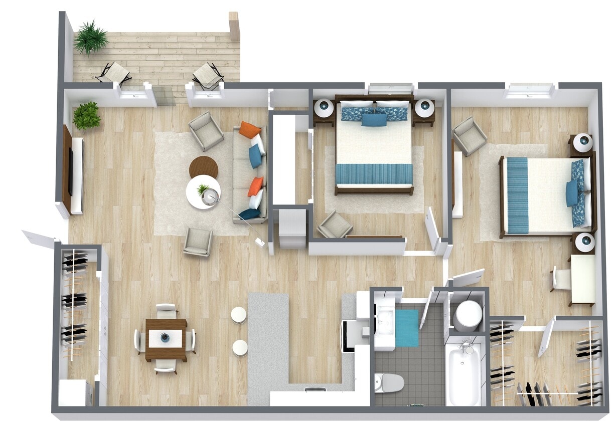 Floor Plan - Two Bedroom One Bath