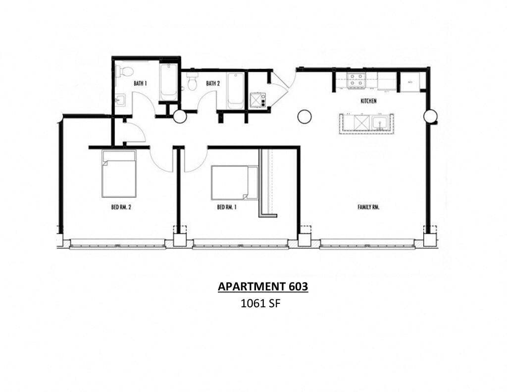 Floor Plan - 2 Bedroom 2 Bath