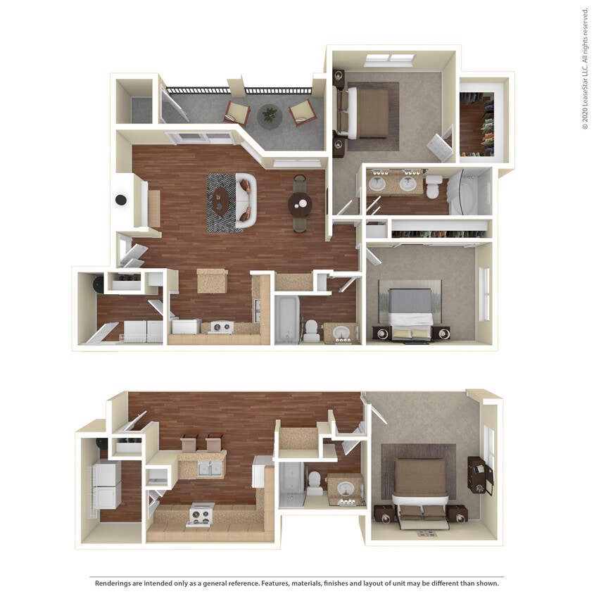Floor Plan - 2 Bed 2 Bath 1340 SqFt (1196 Net)