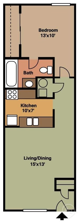 Floor Plan - 1 Bedroom