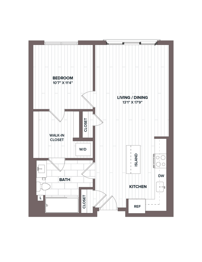 Floor Plan - 1 Bed/1 Bath - A6 Bldg C