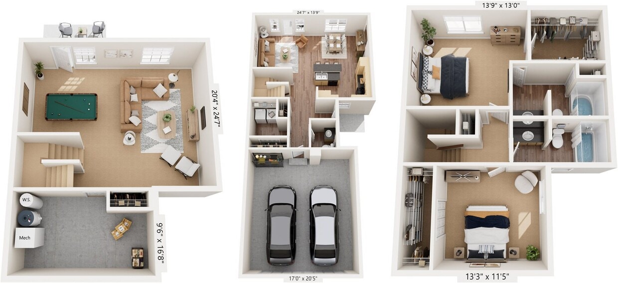 Floor Plan - Two Bedroom Two-Story