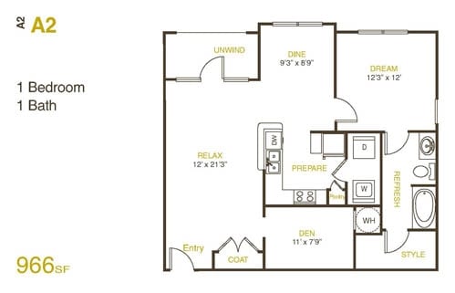 A2 - A2 - One Bedroom, One Bathroom