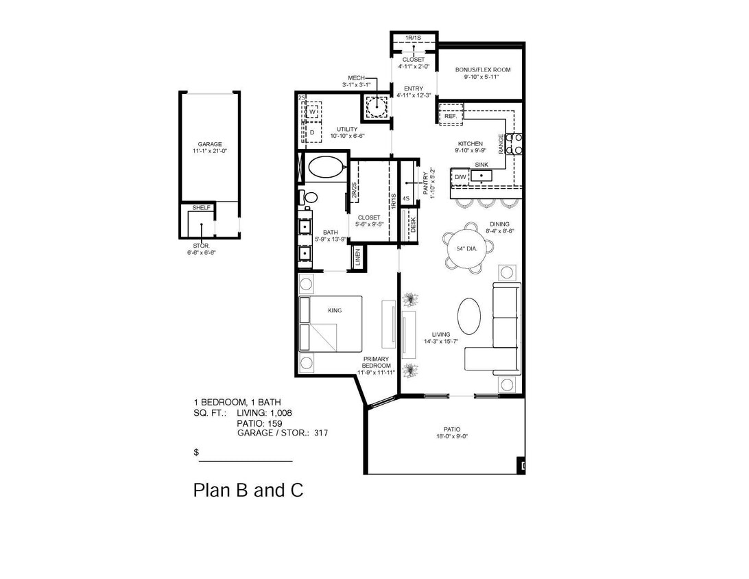 Floor Plan - 1 Bedroom 1 Bath 1st Floor