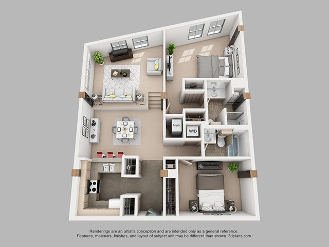 Floor Plan - 2 Bedroom 2 Bathroom