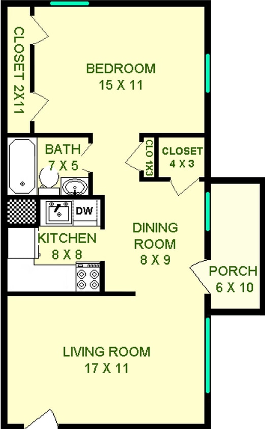 Armstrong One Bedroom Floorplan - Armstrong