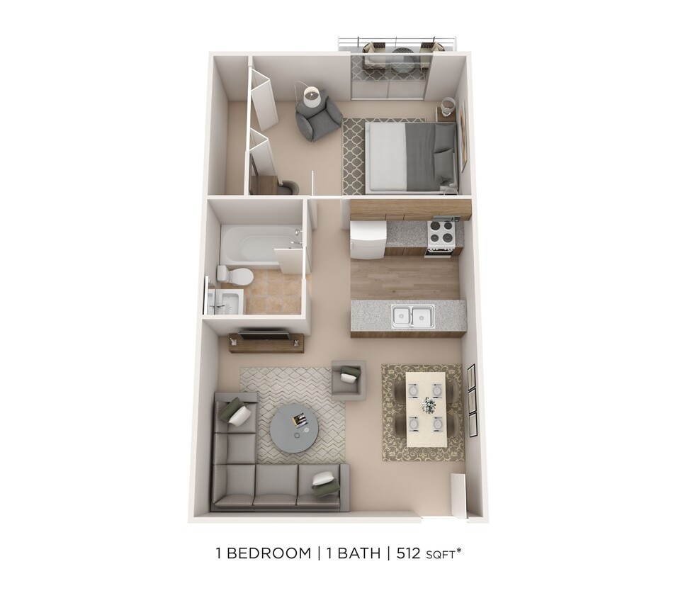 Floor Plan - One Bedroom