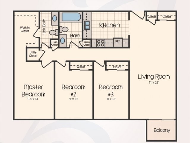 D - Summit - Three Bedroom 1.5 Bath