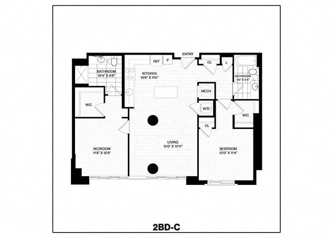 Floor Plan - 2 Bed/2 Bath-C