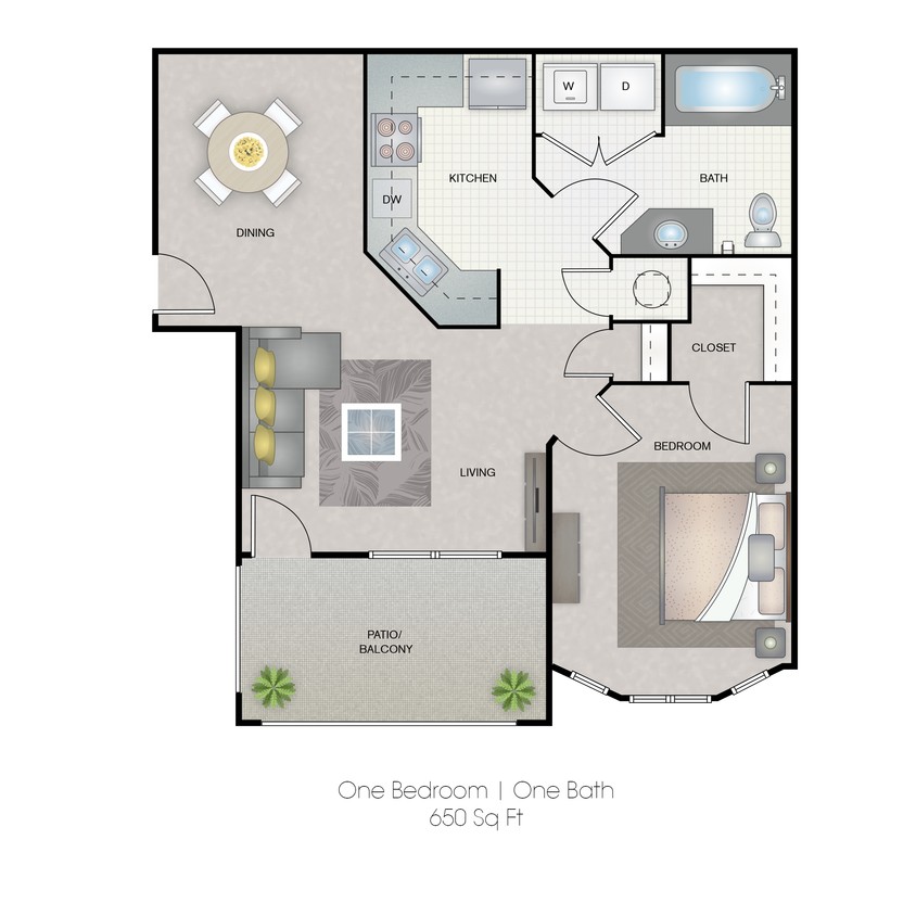 Floor Plan - 1 Bedroom - A