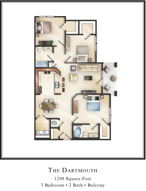 Floor Plan - The Dartmouth with Balcony