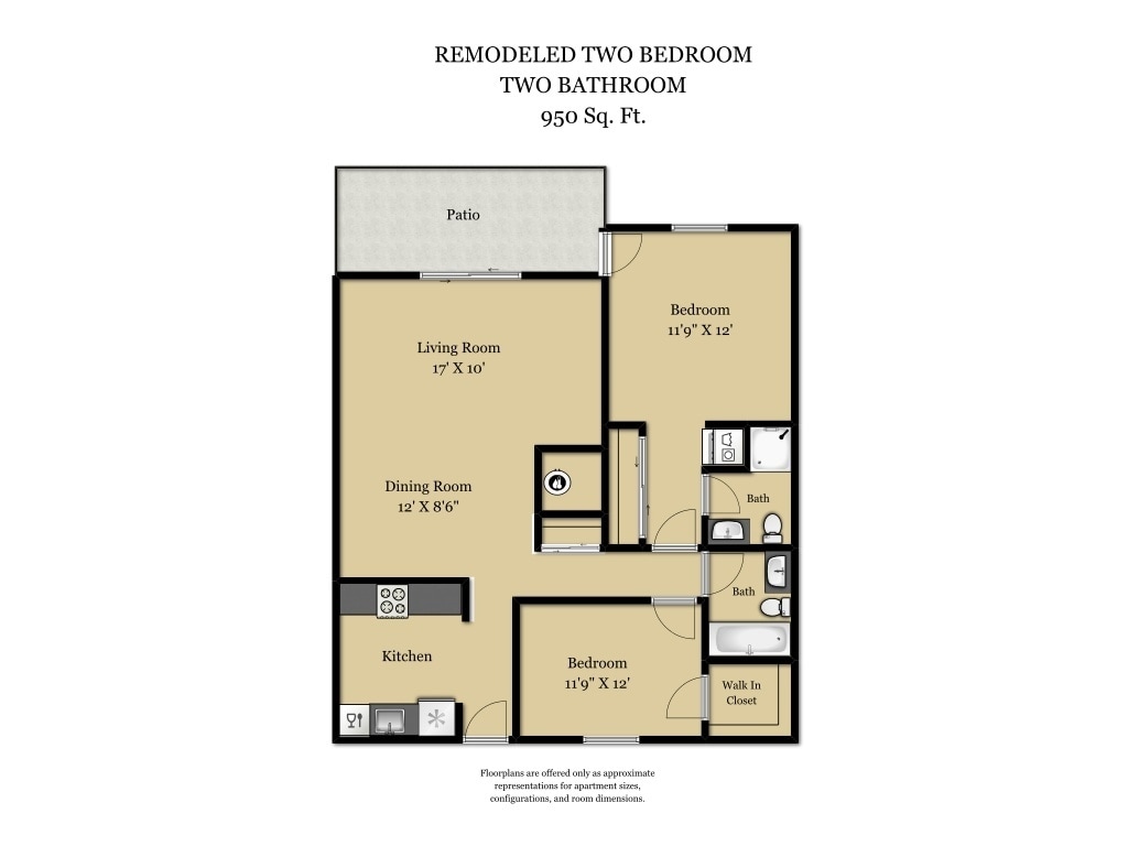 2 Bed/2 Bath-Plan R - 2 Bed 2 Bath Plan R