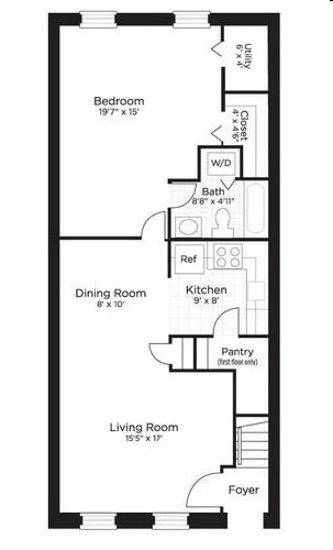 1BR/1BA - 1 Bedroom | 860 sf