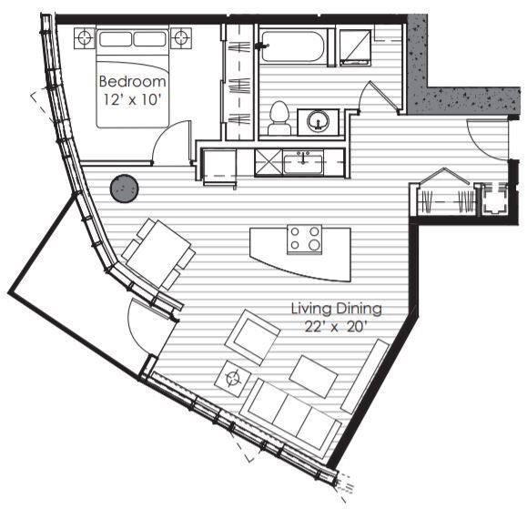 Floor Plan - 1x1 M