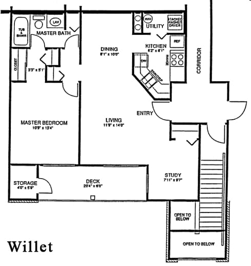 Williet - One Bedroom/One Bathroom - 740 Sq. Ft.