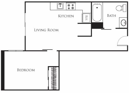Floor Plan - Micro One Bed - D