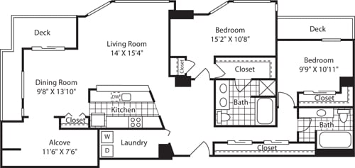 Floor Plan - 2 Bed Penthouse City
