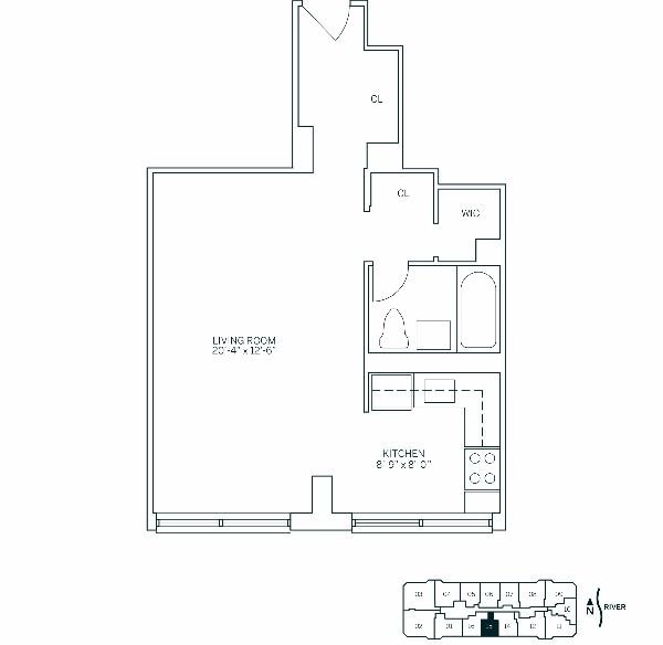 Floor Plan - WATERSIDE SQUARE SOUTH - Studio One Bathroom