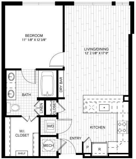 Floor Plan - 1Bed/1Bath-F.A02